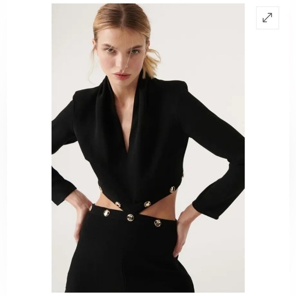 BA&SH Ondine 2 in 1 Jumpsuit Black Cut Outs - Picture 2 of 8